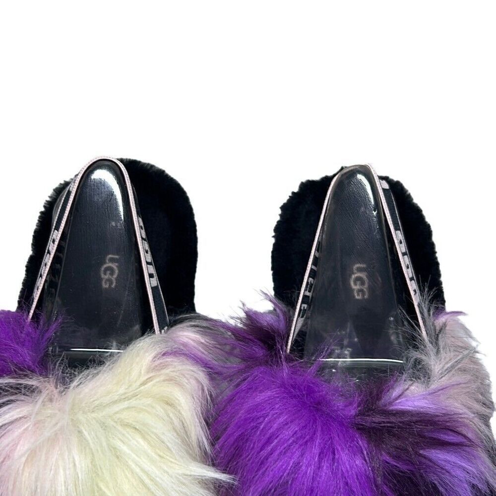 UGG Women’s Fluff Yeah Slide Sheepskin Slipper Magnolia Tie-Dye, SZ 9 US, Purple - Picture 12 of 14